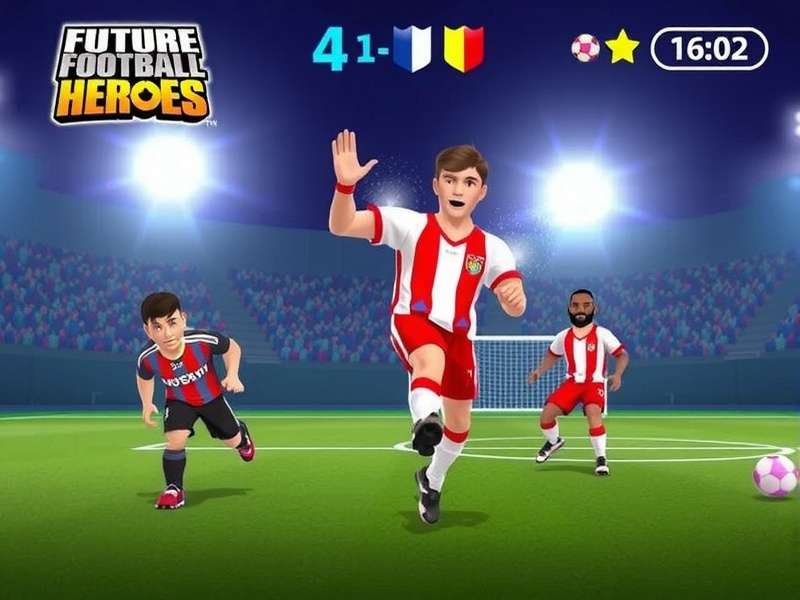 Intense match action in Future Football Heroes Future Football Heroes Gameplay Screenshot